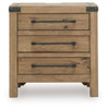 Ridgester - Three Drawer Night Stand - Light Brown