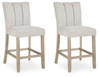 Larawyn - Upholstered Barstool (Set of 2) - Bisque