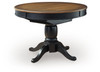 Clorazi - Oval Dining Room Butterfly Extension Table - Black / Brown