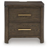 Radkin - Two Drawer Night Stand - Burnished Brown