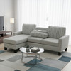 GAMBOA Gray 71" Wide Reversible Sofa Chaise with Charging Console
