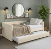 SILVANA Beige Velvet Daybed with Trundle