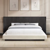 Clayten - Eastern King Bed - Beige Linen & Espresso
