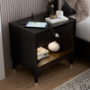 ZENDRO Black Bedroom Set with Fabric LED Bed