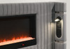 MILLIE Gray Velvet Platform Bed with Fireplace & Bluetooth
