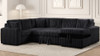 CONNOR Black 123" Wide Sectional with Pull-Out Sleeper & Storage