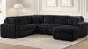 CONNOR Black 123" Wide Sectional with Pull-Out Sleeper & Storage