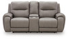 Real Moments - Power Reclining Loveseat With Audio Seating - Ash
