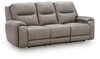 Real Moments - Power Reclining Sofa With Audio Seating - Ash