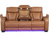 MARVEL Caramel Brown 84" Wide Power Reclining Sofa with LED Lighting
