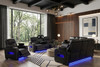 MARVEL Black Livingroom with Bluetooth Speakers & LED Lighting