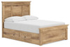 Makidern - Panel Storage Bed With 2 Under Bed Storage Units