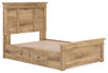 Makidern - Panel Storage Bed With 2 Under Bed Storage Units
