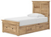 Makidern - Panel Storage Bed With 2 Under Bed Storage Units