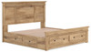 Makidern - Panel Storage Bed With Under Bed Storage Unit And Storage Footboard
