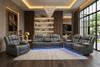 VIVO Gray 3 Piece Livingroom with Bluetooth Speakers & LED Lighting