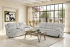 VINZE Alloy Gray Wide Corduroy Powered Reclining Sofa & Loveseat
