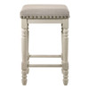 Tasnim - Counter Height Stool (Set of 2) - Tan Fabric & Antique White