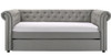 JAYME Gray Linen 96" Wide x 37" Height Daybed with Trundle