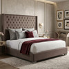 ELEINA Mocha Brown Velvet 72" Height Bed