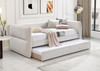MAURA Oatmeal Tweed Daybed with Trundle