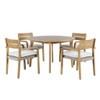 Arden - Round Patio Dining Table With 4 Patio Chairs - Natural