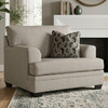 MATHEW Taupe 50" Wide Chair with Ottoman