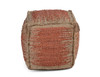Jafar - Square Handwoven Jute Pouf - Red