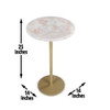 Rosie - Rose Quartz Top Chairside Table - Beige