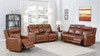 Natalia - Recliner Dual Power Coach - Dark Brown
