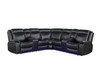 Levin - Power Reclining Sectional - Black