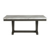 Everdeen - Dining Table With White Faux Marble Top - Charcoal