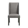 Everdeen - Side Chair With Gray Fabric and Nail Heads (Set of 2) - Charcoal