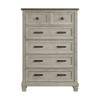 Farmington - 5 Drawer Chest - Medium Brown / Washed Stone