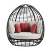 Playa - Twin Egg Chair With 3 Pillows - Dark Gray / Beige