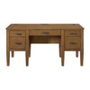 Portico - Half Pedestal Desk With Power / USB - Brown Oak