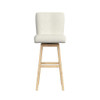 Cambrie - Upholstered Swivel Bar Stool With Boucle (Set of 2) - Beige / Natural