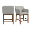 Glinda - Upholstered Fabric Counter Chair (Set of 2) - Brown / Light Gray