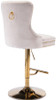 CASMIR Beige and Gold 18" Wide Adjustable Height Barstool