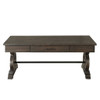 Stone - Coffee Table With PU Base - Dark Walnut