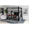 Talia - Full Loft Bed Fences, Long Rails, Long X Bar And Slats - Black