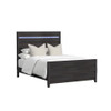 Tobias - Queen Panel Headboard With LED And Footboard And Slats - Black