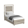 San Matteo - Twin Panel Headboard With LED And Footboard With Slats - Gray