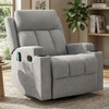 ZAIAM Light Gray Linen 34" Wide x 42" Recliner with Vibration-Massage, Heating and Cupholders