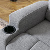 ZAIAM Light Gray Linen 34" Wide x 42" Recliner with Vibration-Massage, Heating and Cupholders