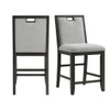 Elodie - Fabric Counter Chair (Set of 2) - Charcoal / Gray