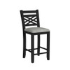 Brooks - 5 Piece Counter Set With Table And 4 Upholstered Seat & Wood Back Chairs - Medium Brown & Black