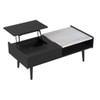 Lanette - Coffee Table With White Marble And Lift-Top - Black