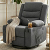 COVINA Dark Gray Polyester 36" Wide Swivel Rocker Recliner