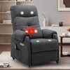 JEANNE Dark Gray 24" Wide x 38" Height Power Recliner Chair with Heating